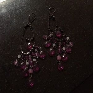 Purple dangle earrings